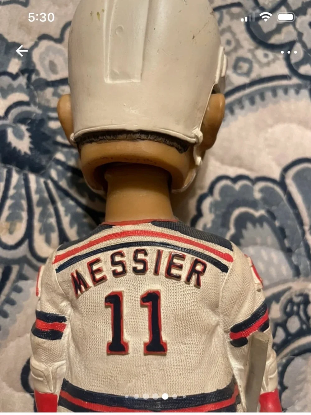 Vintage Rangers Hockey Bobblehead in White and Red